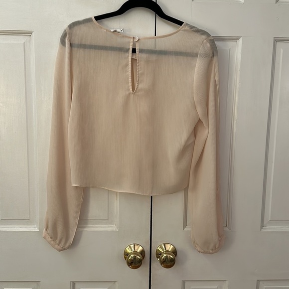 BCBG Sheer Pale Pink Top - Picture 3 of 3